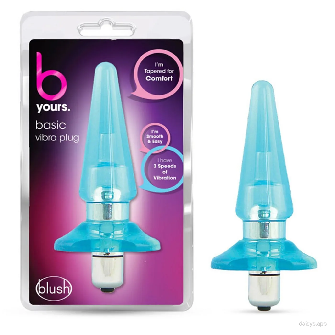 B YOURS - BASIC VIBRA PLUG - BLUE - Blush