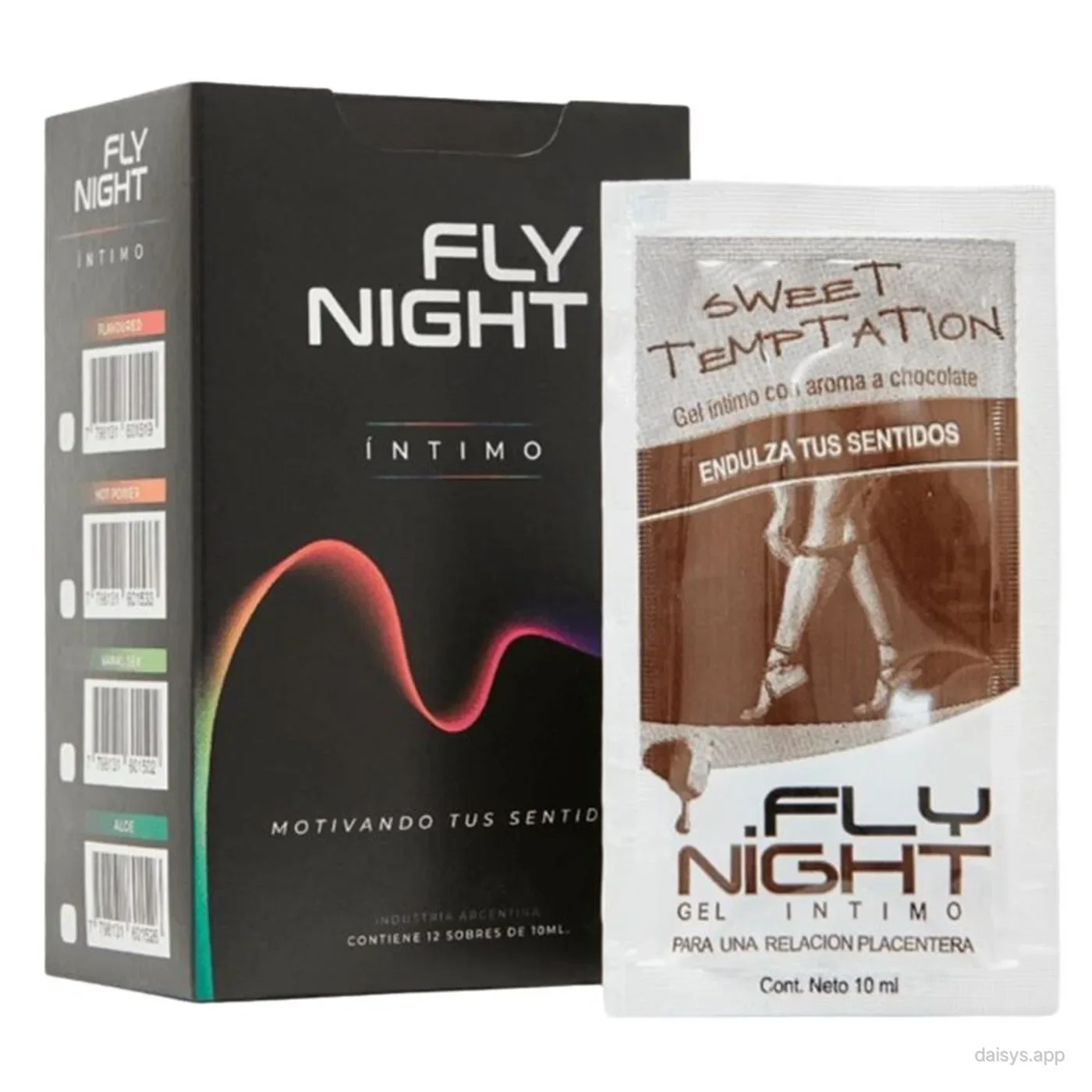 CAJA X12 SACHET GEL SWEET TEMPTATION CHOCOLATE 10ML - Fly Night