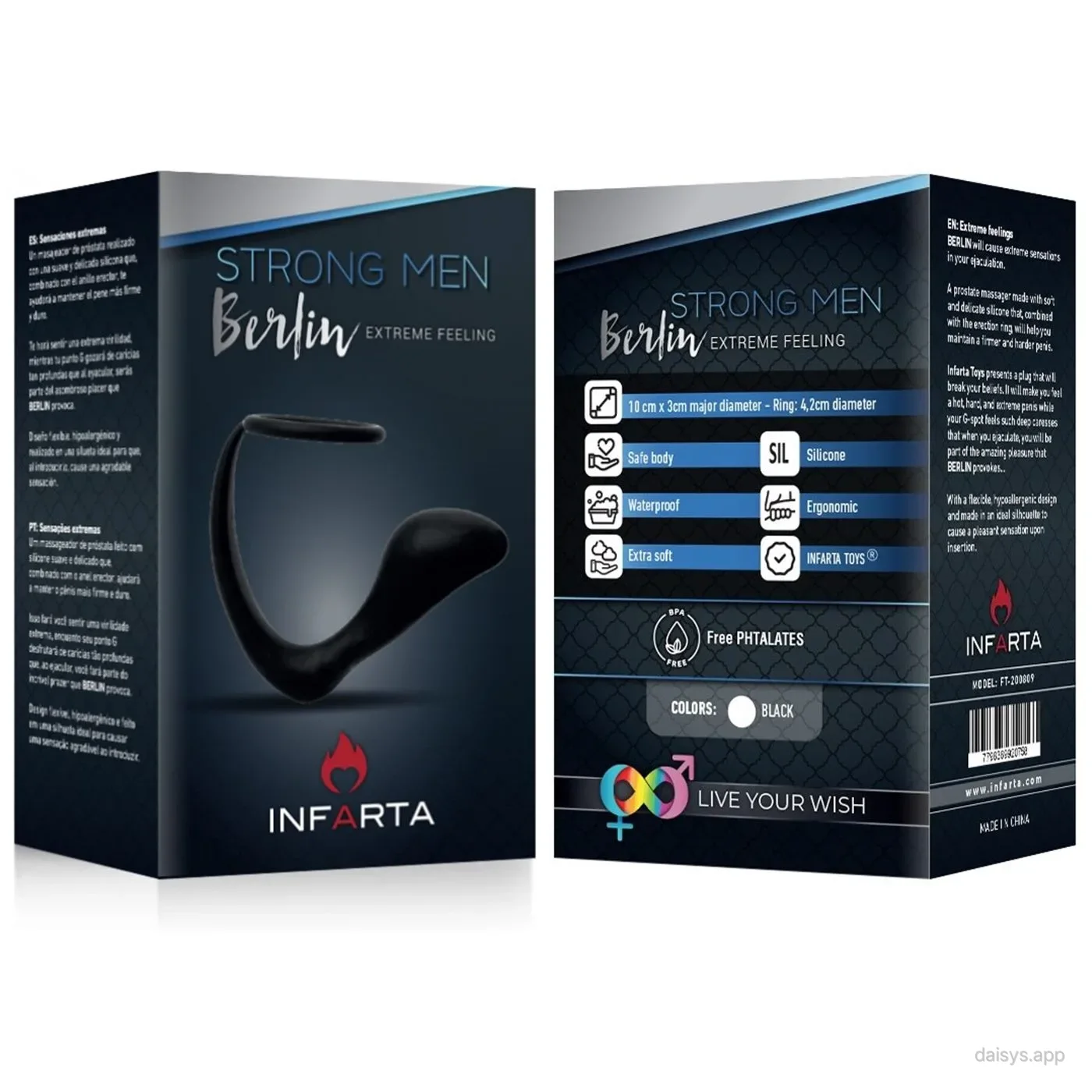 ESTIMULADOR BERLIN PARA PROSTATA CON ANILLO - Infarta Toys
